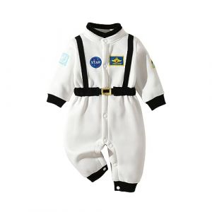 Dazzerake Combinaison Bébé Garçon Fille en Polaire Barboteuse Épaisse à Manches Longues en Forme de Astronaute Grenouillère Bébé Unisexe 9 Mois-4 Ans Automne Hiver (Blanc, 3-4T) (gaokana, neuf)