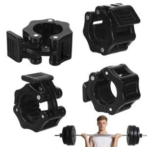 GooDengFull 4 pi&egrave;ces de verrous pour halt&egrave;res 30 mm &agrave; verrouillage rapide pour halt&egrave;res pour poids de barre fixe Halt&egrave;re Attache pour halt&egrave;res pour musculation, halt&eacute;rophilie, fitness, gym (Noir) (GDFull, neuf)