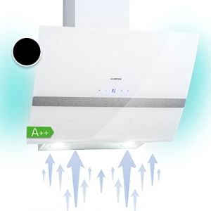 Klarstein Clara Hotte Aspirante 60cm, Hottes de Cuisine Inclin&eacute;es, Filtre de Hotte en Aluminium, D&eacute;bit d'Air Puissant 509 m&sup3;/h, Eclairage &agrave; LED, Efficacit&eacute; Classe A, Hotte Efficace avec Evacuation (Klarstein France, neuf)