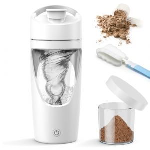 SOARFLY shaker electrique 700ml, shaker proteine rechargeable USB C, shaker électrique avec compartiment à poudre, sans BPA (blanc) (Hourong-eu, neuf)