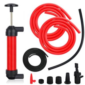 ZDNT Pompe a Eau Manuelle,Pompe Siphon,Pompe de Transvasement,Pompe de Transfert,Pompe Manuelle Carburant,Pompe D'aspiration à Essence avec 3 Tuyaux pour Carburant Essence Huile Diesel Eau (ZDNT, neuf)