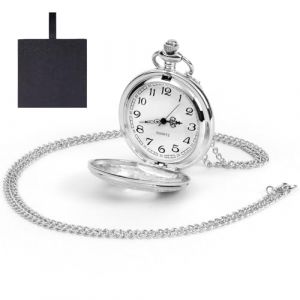 OFFCUP Montre Gousset Vintage, Montre de Poche Vintage Homme Montre Gousset Rétro à Quartz avec Chaîn, Ancienne à Chiffres Romains Mode Montre en Alliage Cadeau Anniversaire pour Homme(Argent) (HOOCHE, neuf)