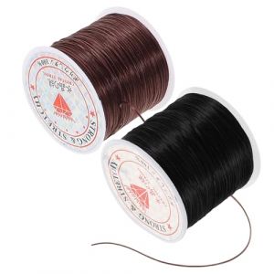 Mikikit Fil &Eacute;lastique Plat 06 MM pour Extensions de Cheveux Tresses et Cr&eacute;ation de Bijoux R&eacute;sistant &agrave; L&rsquo;Abrasion Lot de 2 Rouleaux pour Coiffure et Accessoires DIY (Famidago, neuf)