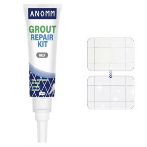 ANOMM Joint Carrelage, Rénovateur de Joints, Colle Carrelage, Remplissage Répare et Renouvelle, Kit Reparation Carrelage, pour Cuisine, Salle de Bain, Douche, Carrelage (120g - Gris) (Dazzlingyyh, neuf)