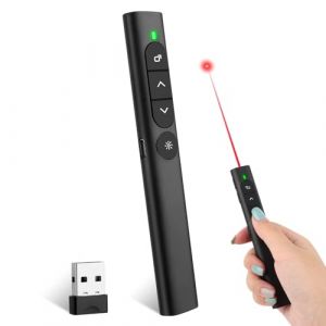 Présentateur avec pointeur laser,Powerpoint Télécommande de présentation Pointeur pour présentations,2.4GHz Pointeurs laser,Telecommande Ordinateur Powerpoint Pour Ordinateur,PC,Diaporama,Clicker (marketretro, neuf)
