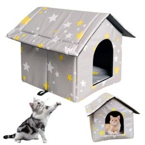 LUFEIS Maison Chat Extérieur, Niche pour Chat Exterieur, Imperméable Maison pour Chat Exterieur Hiver, Maison Pliable pour Chat Lavable, Niche Chat Extérieur pour Chat et Chien (43x40x45cm) (weiyuyu, neuf)