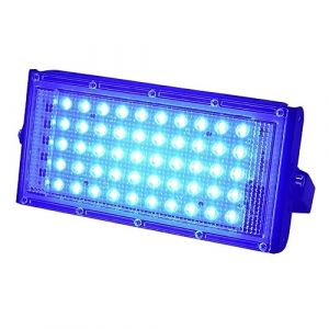 50W Rouge/vert/bleu Blanc LED Lumi&egrave;re D'inondation &Eacute;tanche Ip65 Ext&eacute;rieur Projecteur De Jardin &Eacute;clairage LED R&eacute;flecteur R&eacute;verb&egrave;re Super Bright(Blue) (TangJinFa2025, neuf)