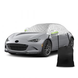 Demi-Housse Voiture Remplacement pour Mazda MX-5 Miata MK4 ND 2015-2024, Couverture de Voiture de Protection de Toit Souple &eacute;tanche, Demi-Garage &eacute;paissi pour Tous Les Temps, Anti-gr&ecirc;le et Anti-Neige (lampewh, neuf)