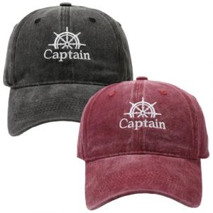 Besforta Casquette de capitaine brod&eacute;e, pour skipper, navigation, casquette de baseball, r&eacute;glable, nautique, yacht, marine, casquette de trucker marin, 2-8 (Besforta Fashion, neuf)