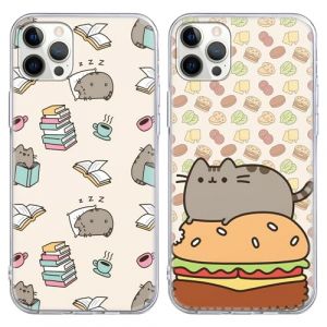 Stradvnaly 2 Pi&egrave;ces Transparent Coque pour iPhone 8 iPhone 7 iPhone SE 2022/2020 4,7", Cartoon Cute Katze Pusheen Cat Muster Fille Femme Housse &Eacute;tui TPU Silicone Antichoc Bumper Protection Case,Anime (SiChuanShengWenChuanXianYiMeiWenHuaChuanMeiYouXianGong