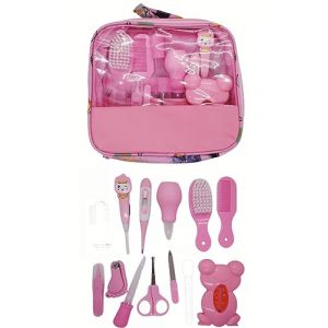 Trousse de Soin Bébé,13 pcs Accessoires de Soins Bébé Naissance,Kit de Soin Bébé Portable Santé Hygiène dont La Thermomètre Digital,Coupe-ongles,Ciseaux,Peigne pour Bébé,Brosse à doigts(Rose-13pcs) (Jinchelle, neuf)