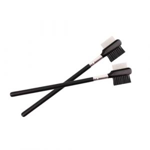 Happyyami 2pi&egrave;ces Peigne &agrave; Sourcils Double Manche Bois Peigne &agrave; Dents Outil Maquillage Sourcils (Liunmiao, neuf)