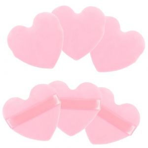 Homoyoyo 6 pièces Puff Maquillage Femme Forme de Cœur Compact Petit Éponge Douce pour Visage Portable avec Bande Doigtée Adaptée à Fond de et Correcteur (Alda Jin, neuf)