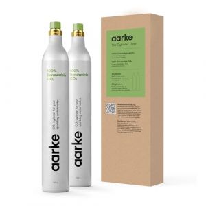 Aarke Lot de 2 cylindres de CO2 de 60 l pour machine &agrave; gaz&eacute;ifier l'eau, 100% renouvelable, compatible avec tous les machines &agrave; gaz&eacute;ifier avec cylindre &agrave; gaz &agrave; vis (AARKE, neuf)