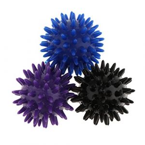 MagiDeal 3 Boule De Massage Spikey 6 Cm Imperméable Balle à Picots Masseur Pieds, Dos, Epaules, Bras Soulagement Du Stress Réflexologie Acupression (6cm, Violet Noir Bleu) (Grand Plaisir 360, neuf)