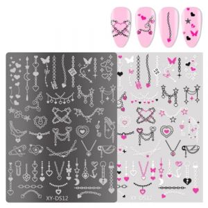 Modèles de tampons pour ongles papillon Plaques de tampon pour ongles avec pointe française Outil de pochoir Fleurs Ongles Tampon Pochoir (GuangZhouGanLuoKeJiYouXianGongSi, neuf)