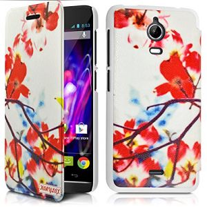 KARYLAX Seluxion - Coque Housse Etui &agrave; Motif KJ12 Rabat lat&eacute;ral et Porte-Carte pour Wiko Wax 4G + Film de Protection (Seluxion, neuf)