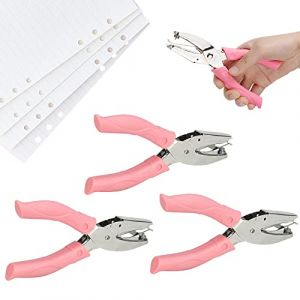 FIGFYOU 3 Pcs Pince Perforatrice Scrapbooking Métal 1.5mm/3mm/6mm, Perforeuse Papier avec Poignée en Plastique, poinçonneuse à Main, perforateur bureau, pour Étiquettes, Cartes, DIY, Artisanat (YUANHERUI, neuf)