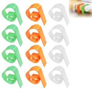 QOWIJEX Lot de 12 Pinces &agrave; Nappe en Plastique, pour Tables &eacute;paisses, Tables de Jardin, Restaurant, Table &agrave; Manger Familiale-Orange, Vert, Blanc(5 x 4 cm) (liangyunuo, neuf)