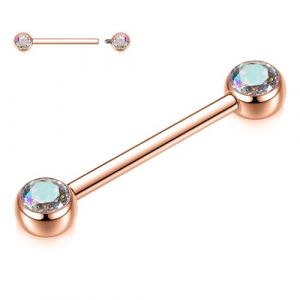 AROWRO Anneaux de Langue en Titane G23 14G pour T&eacute;tons, Barbells Droites, Tige de Langue pour T&eacute;tons 12mm-18mm (yueeu, neuf)