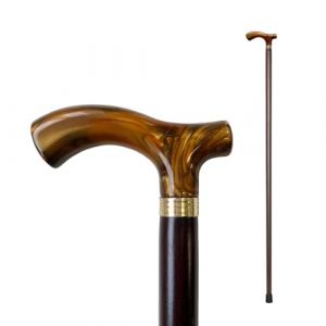 Flexor - Canne de Marche élégante | Poignée Ergonomique méthacrylate Grise | Résistante et légère | Artisanat Bois Durable | Confort Quotidien, Brun, Bois (Flexor, neuf)