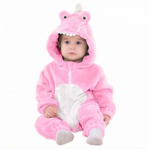 LOLANTA B&eacute;b&eacute; Deguisement Crocodile, Animal Alligator Combinaison en Flanelle &agrave; Capuche Enfant, Rose, 3-4 ans (LOLANTA, neuf)