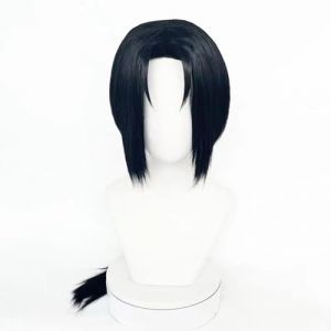 NEZIH Uchiha Itachi Synth&eacute;tique Cheveux Synth&eacute;tiques Cosplay Halloween + Perruque Gratuite Cap, Perruque Longue Noire, Convient pour La F&ecirc;te d'halloween, Exposition D'animation (feihanshangmaoUKshop, neuf)