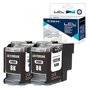 LCL Cartouche d'encre Compatible LC22U LC22UBK XL High Yield (2Noir) Remplacement pour Brother DCP-J785DW MFC-J985DW (Great Office, neuf)