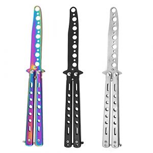 Mopoin Couteau Papillon, 3 PCS Papillon Entraînement Coupant pour L'entraînement et La Pratique, Adapté Aux Débutants (DongGuanShi JiJunShangMao YouXianGongSi, neuf)
