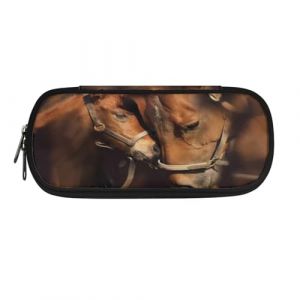 Renewold Trousse à crayons, marqueurs, fournitures de bureau, pochette pour bureau, école, voyage, femmes, hommes, garçons et filles, Cheval marron, Taille unique, Cartable (RenewoldEUR, neuf)
