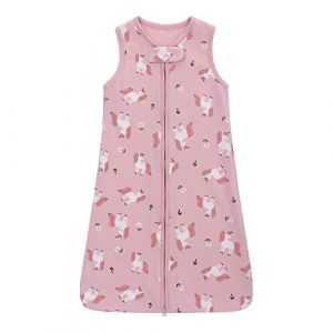 Sac de Couchage bébé Enfant, Sac de Couchage bébé été Petits Enfants Pyjamas sans Manches, 100% Coton Respirant Sac de Couchage bébé Unisexe Pyjamas, Sac de Couchage bébé 0-6M, Poney Rose (AMO NENES-EU, neuf)