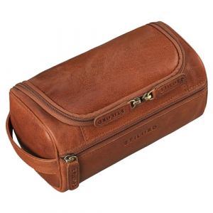 STILORD 'Rowan' Vintage Trousse de Toilette &agrave; Suspendre Homme Cuir Sac de Toilette Grand Trousse Maquillage Femme Cuir V&eacute;ritable pour Voyage, Couleur:maraska - Marron (STILORD Cuir, neuf)