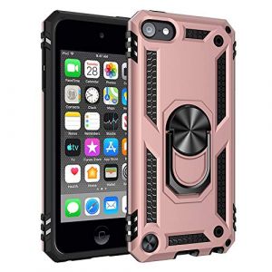 BestST Coque pour iPod Touch 7,Coque Etui iPod Touch 6,Housse iPod Touch 5 + Protecteur d'&eacute;cran, Antichoc Militaire [Tough Armor] Heavy Duty Shock Proof Protective Housse avec Anneau Support,RoseOr (BestST, neuf)