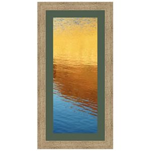 Cadres Photos p&ecirc;le m&ecirc;le multivues Vert Foret 1 Photo(s) 20x50 Passe Partout, Cadre Photo Mural 25x55 cm Naturel Beige, 3.5 cm de Largeur (RK Cadres, neuf)