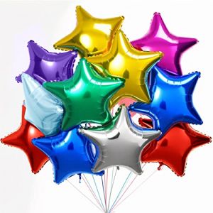 Ballon Étoile Coloré 24 pcs, Baudruche en Forme d'étoile, Ballons de Fleuret, Ballon Helium Étoile pour Anniversaire, Mariage, Saint Valentin, Décoration de fête de Noël（8 couleurs） (WEIMEIYING, neuf)