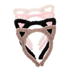 Ipetboom 4 Pièces -tête Oreilles De Chat Creuses Bandeau Se Laver Le Visage Oreilles De Tigre Femme Oreilles De Chat Pour Halloween Bandeau à Peluche (Cowan Micro, neuf)