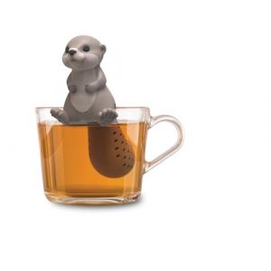 Winkee - Passoire à thé animal mignon I Infuseur à thé pour thé en vrac I Infuseur à thé amusant I Passoire à thé pour tasse I Passoire à épices en silicone I Figurine de boule à thé animal (loutre) (Gift Buddy, neuf)