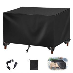 KSITH- Fly Housse Salon de Jardin, Tissu Housse Table de Jardin 420D Oxford Extérieur,Anti-UV Bache Housses Mobilier de Jardin,pour Ensembles Table et Canap-Black|| 110x80x70cm(LxWxH) (KSITH- Fly®-EU, neuf)
