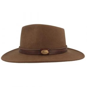 Breiter Chapeau en feutre pliable pour le plein air Chapeau de randonn&eacute;e 100% laine Chapeau imperm&eacute;able et pliable Garniture en cuir et inserts pour chapeau pour hommes et femmes, beige, 54 (Breiter La Mode et L'Univers du Chapeau, neuf)