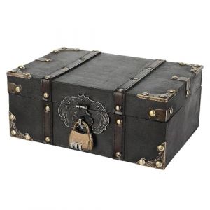Alitree Coffre au Tr&eacute;sor Vintage en Bois, cm coffret tresor pirate en bois, petit coffre en bois avec Serrure &agrave; Combinaison pour ranger d&eacute;corer Anniversaire, 24x17x10cm (ALLURE AMAZED, neuf)