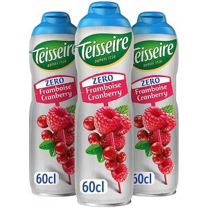 Teisseire Zéro Sucre, Sirop de Framboise Cranberry pour Boisson Rafraîchissante, Cocktails, Bidon (Pack de 3) (THE SIROP SHOP, neuf)