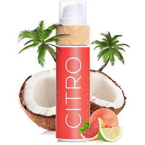 COCOSOLIS Citro - Huile bronzante, huile Bio pour un bronzage naturel - Cr&egrave;me pour un bronzage chocolat - Six huiles naturelles pour une peau &eacute;clatante, parfum naturel d'agrumes - 110 ml (COCOSOLIS, neuf)