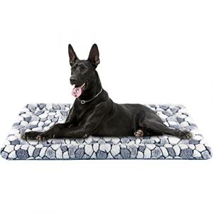 VANKEAN Élégant Tapis de Cage pour Chien réversible, Tapis de Couchage Doux pour Animal de Compagnie Convient pour Les Chiens et Chats de Petite et Grande Taille Lavable en Machine Motif Pierre Grise (VANKEAN-EU, neuf)