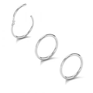 NewkeepsR 3Pi&egrave;ce-0.8mm &eacute;paisseur 316L acier chirurgical articul&eacute; Clicker Segment anneaux sans couture, lobe sans couture Cartilage Tragus boucle d'oreille nez Hoop-6mm (NewkeepsR piercing, neuf)
