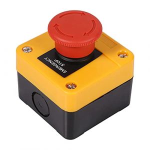 Bouton Arret Durgence Coup de Poing, Interrupteur Poussoir 660V 10A Interrupteur D'arrêt Momentané Coque en Plastique Bouton-poussoir D'arrêt D'urgence à Champignons Rouges (Wannhui, neuf)