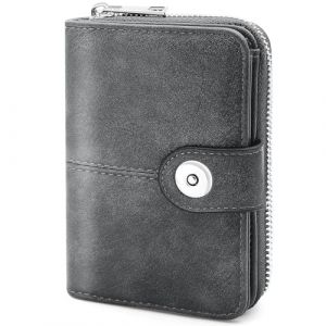 Portefeuille Femme Cuir Porte PU Petit Porte Monnaie Femmes RFID Blocage Porte Carte Femme avec 8 Fentes pour Cartes Portefeuilles avec Fermeture &eacute;clair Poche &agrave; Monnaie (Gris) (YERUUE, neuf)