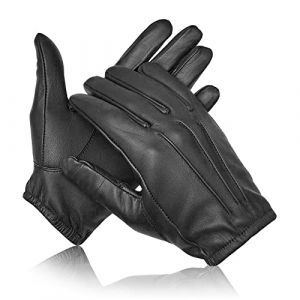 SIA Gants en cuir doubl&eacute;s Kevlar r&eacute;sistants aux coupures et aux coupures &ndash; Gants de protection contre la chaleur et les incendies (noir, taille S) (ColourLinx, neuf)