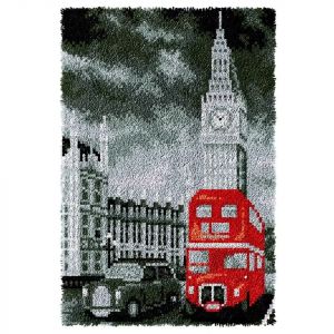 ROCKY&CHAO Ensemble de crochets pour tapis DIY - Crochets pour la fabrication de tapis pour adultes, enfants, point de croix, tapis pour d&eacute;coration maison 60 x 40 cm (Big Ben) (Myriad Choices, neuf)