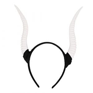 Bandeau Croissant Bandeau En Corne Cornes De Cosplay Bandeau Corne De Chèvre Cerceau De Cheveux D'halloween Bandeau De Fête De Pâques Cosplay De Cornes De Chèvre Blanche Plastique VALICLUD (SHUI LIAO, neuf)