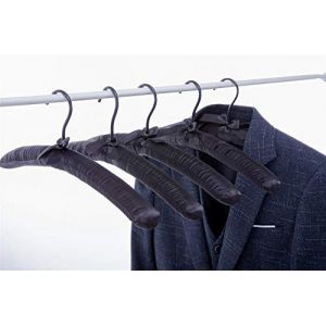 Cocomaya 43 cm Lot de 5 Extra-Large Anti-d&eacute;rapant en Satin rembourr&eacute; Cintre sans Bosses pour Manteaux, Pulls, Robe de mari&eacute;e (Couleur Noire, 5) (Cocomaya EU, neuf)